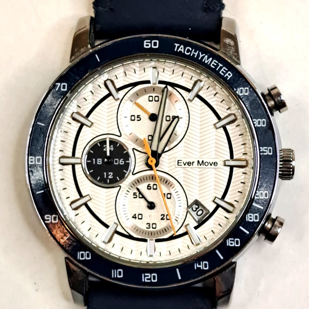 Ever Move Wristwatch Mens OS Blue Good Tachymeter Multifunction Sporty Casual